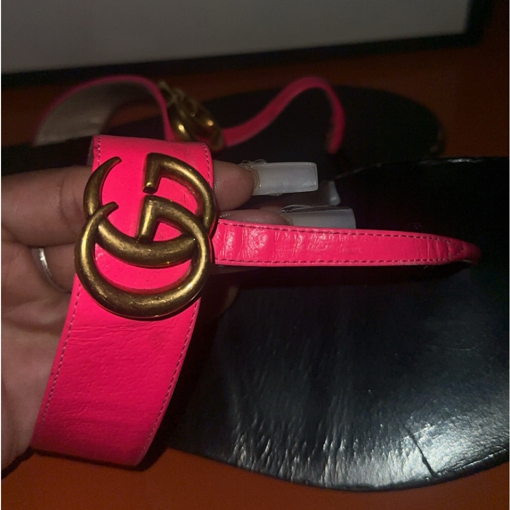 Hot pink Gucci sandals